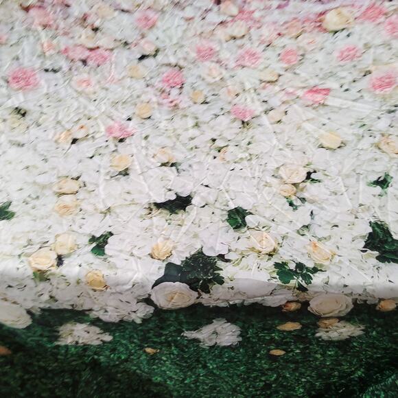 Floral Photography Backdrop – Blossom Flower Wall with Grass Base, 5'W x 6.6'H - Picture 4 of 6